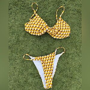 ✨ Rihoas Geometric Yellow Bikini Set